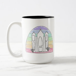 Caneca De Café Em Dois Tons Mórmon do pôr do sol do Templo de Salt Lake City