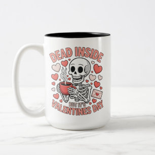 Caneca De Café Em Dois Tons Morto por Dentro Mas é Dia dos Namorados Esqueleto