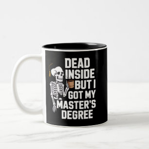 Caneca De Café Em Dois Tons Morto por Dentro Mas Tenho Mestrado Esqueleto