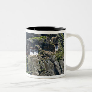 Caneca De Café Em Dois Tons Mosteiro de Taktsang no penhasco, Paro, Butão