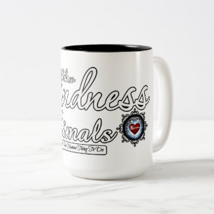 Caneca De Café Em Dois Tons Mostrar gentileza com os animais