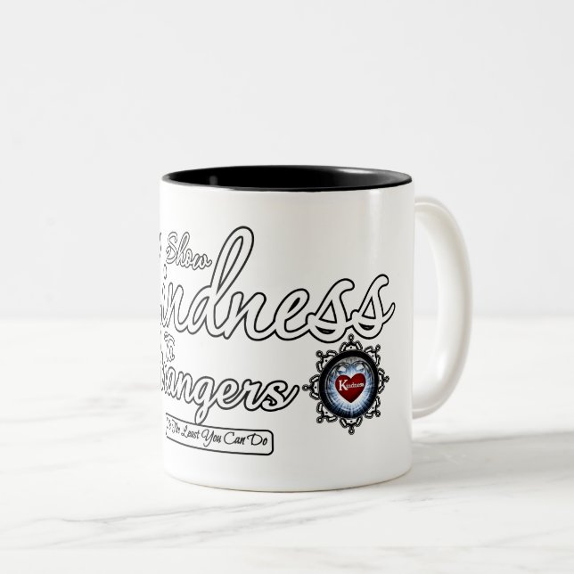 Caneca De Café Em Dois Tons Mostre gentileza a estranhos (Frente Esquerda)