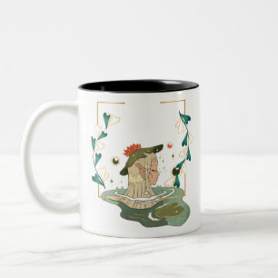 Caneca De Café Em Dois Tons Moth Mask Fairy Girl Mug