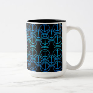 Caneca De Café Em Dois Tons Motif Mug Azul-Azul