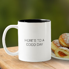 Caneca De Café Em Dois Tons Motivação - Aqui está uma tipografia do bom dia