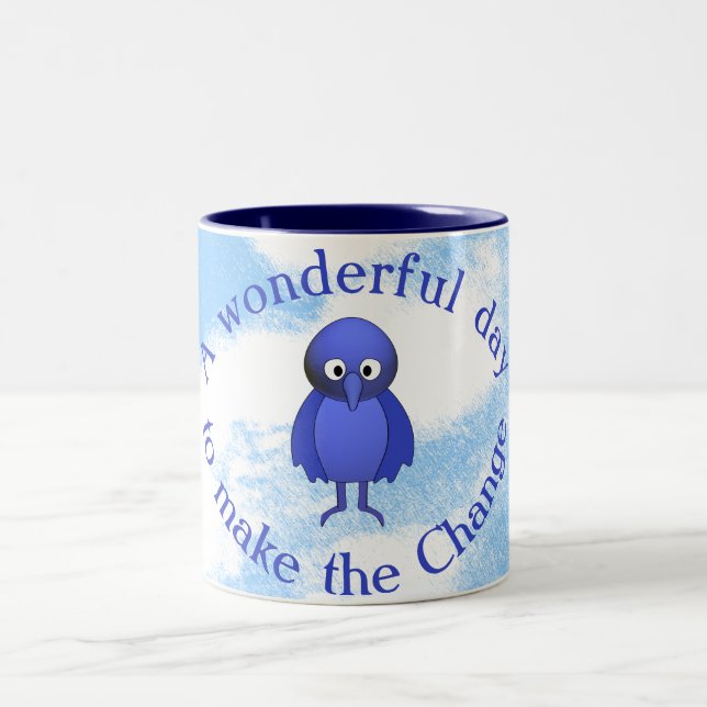 Caneca De Café Em Dois Tons Motivação Bluebird (Centro)