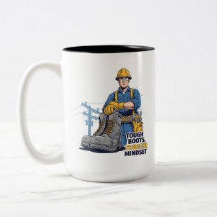 Caneca De Café Em Dois Tons Motivação de Eletricista Profissional