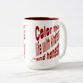 Caneca De Café Em Dois Tons Motivação de Tipografia Vermelha
