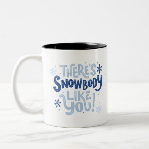 Caneca De Café Em Dois Tons Motivação Floco de Neve Monocromático Azul-Cinto