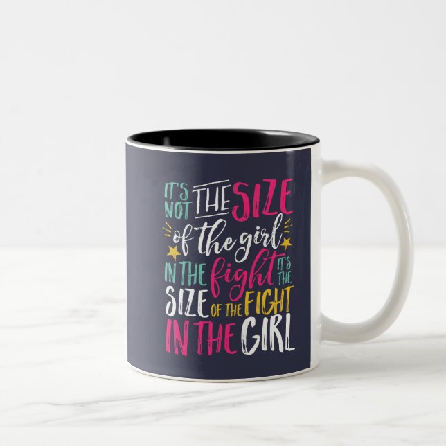 Caneca De Café Em Dois Tons Motivação Inspiracional Cita Mulher Forte (Direita)
