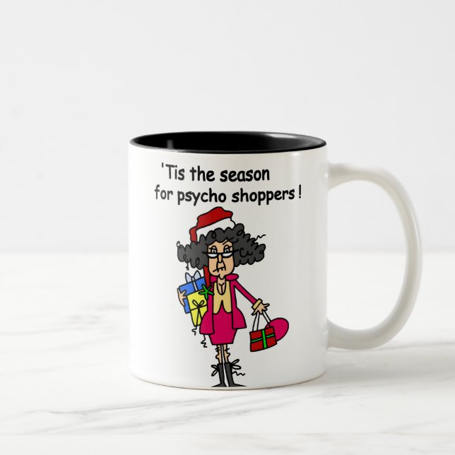 Caneca De Café Em Dois Tons Motivo Para Compradores Psicopatas (Direita)