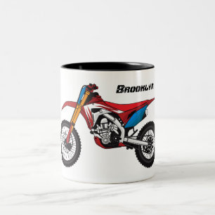 Caneca De Café Em Dois Tons Moto de terra vermelha