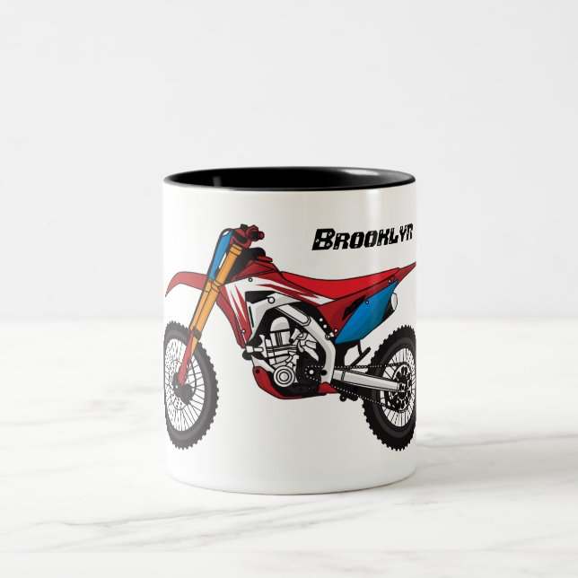 Caneca De Café Em Dois Tons Moto de terra vermelha (Centro)