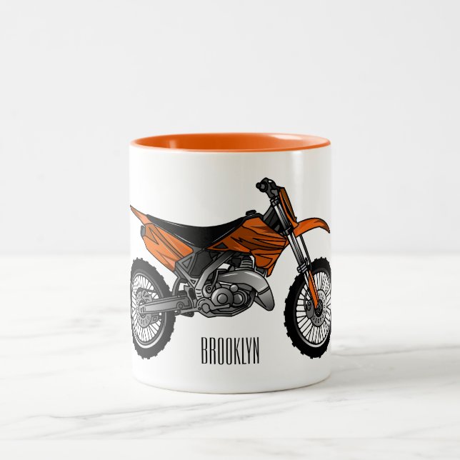 Caneca De Café Em Dois Tons Moto fora-de-estrada/desenho animado (Centro)
