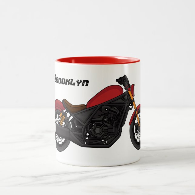 Caneca De Café Em Dois Tons motocicleta legal (Centro)