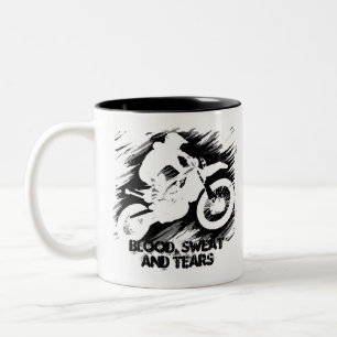 Caneca De Café Em Dois Tons Motocross Competitive Esporte Motocycle Racing