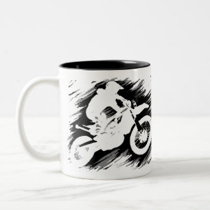 Caneca De Café Em Dois Tons Motocross Competitive Sport Racing