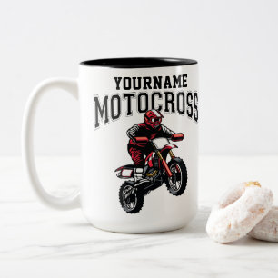 Caneca De Café Em Dois Tons Motocross Personalizado de Bicicleta de Terra Pilo