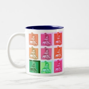 Caneca De Café Em Dois Tons Motoneta de Neve Pop Art