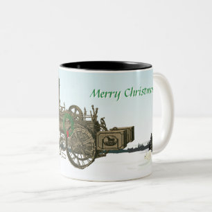 Caneca De Café Em Dois Tons Motor de tração a vapor Russell e Fazenda 1889