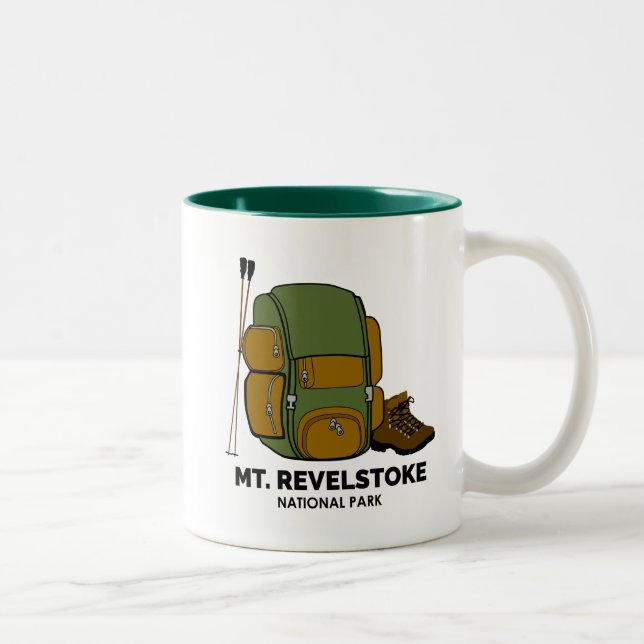 Caneca De Café Em Dois Tons Mount Revelstoke National Park Backpack (Direita)