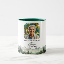 Caneca De Café Em Dois Tons Mountains and Trees Celebration Of Life Keepsake