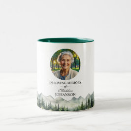 Caneca De Café Em Dois Tons Mountains and Trees Celebration Of Life Keepsake