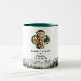 Caneca De Café Em Dois Tons Mountains and Trees Celebration Of Life Keepsake