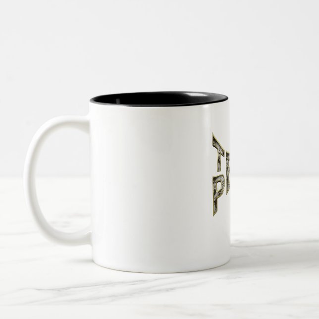 Caneca De Café Em Dois Tons Movimento de Paz de Ensino (Esquerda)