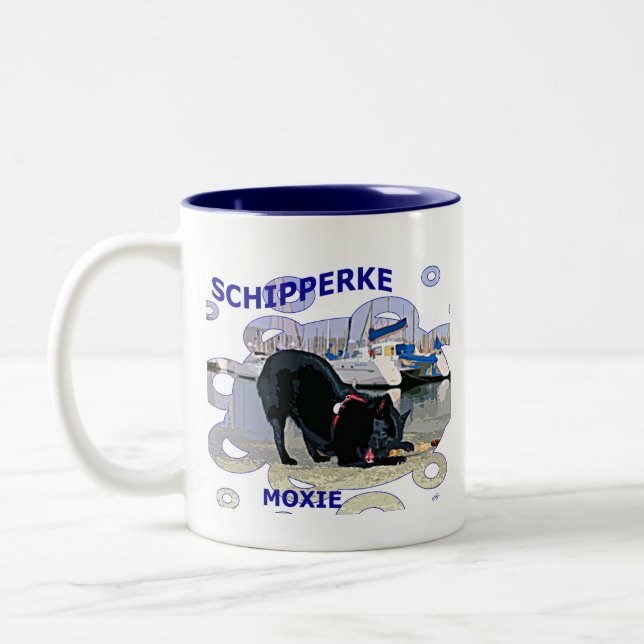 Caneca De Café Em Dois Tons Moxie do Schipperke (Esquerda)