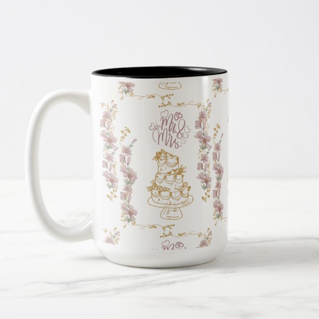 Caneca De Café Em Dois Tons mr e mrs (Esquerda)
