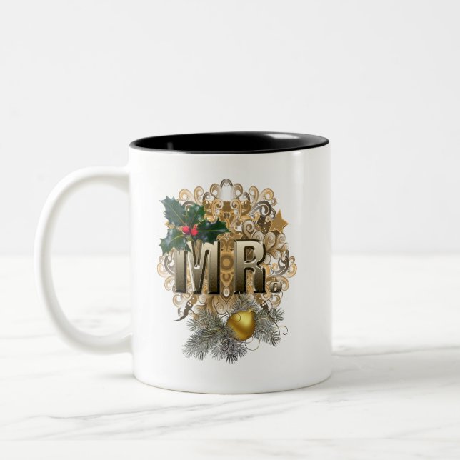 Caneca De Café Em Dois Tons MR.Primeiro Natal (Esquerda)
