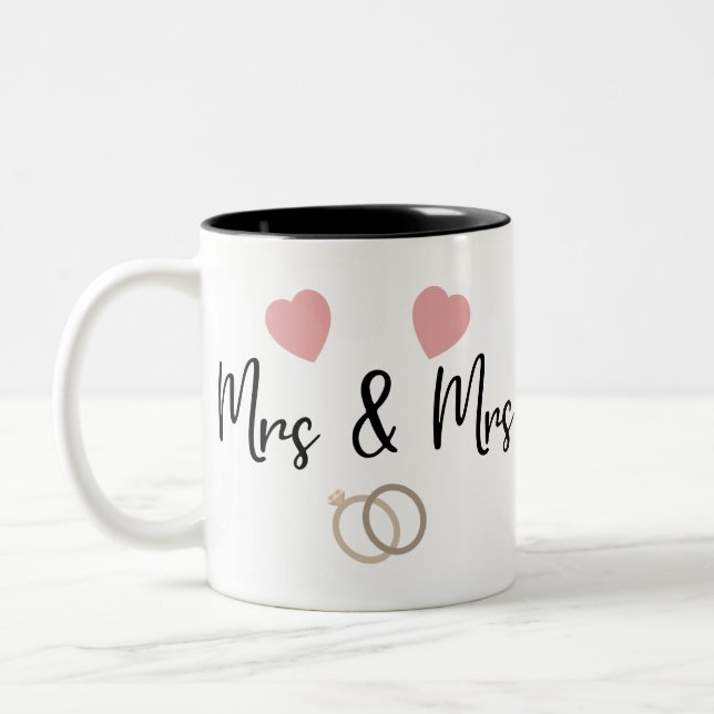 Caneca De Café Em Dois Tons Mrs&Mrs (Esquerda)
