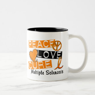 Caneca De Café Em Dois Tons MS da esclerose múltipla da cura do amor da paz