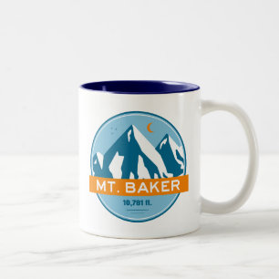 Caneca De Café Em Dois Tons Mt. Baker Washington Stars Moon
