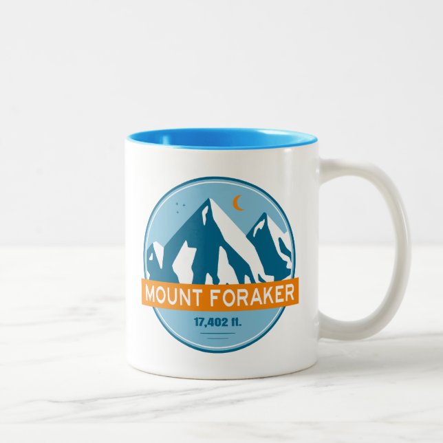 Caneca De Café Em Dois Tons Mt. Foraker Alaska Stars Moon (Direita)