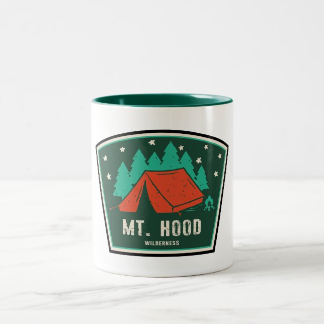Caneca De Café Em Dois Tons Mt. Hood Wilderness Oregon Camping (Centro)