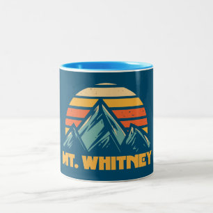 Caneca De Café Em Dois Tons Mt. Whitney California Retro Turquoise