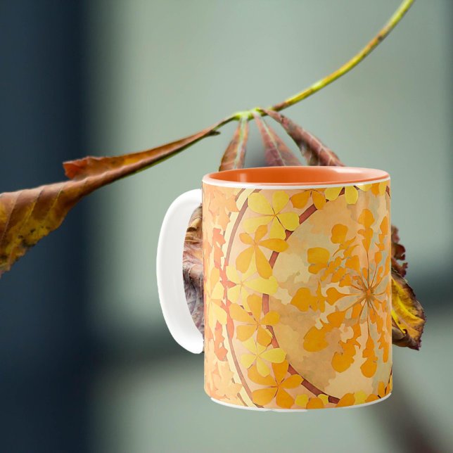 Caneca De Café Em Dois Tons Mucha - Folhagem do outono n.o 2 -1902 (Criador carregado)