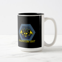 Caneca De Café Em Dois Tons Muda do logotipo do super-herói do bastão fantasma