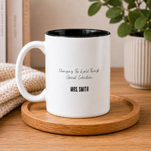 Caneca De Café Em Dois Tons Mudando o Mundo Através da Educação Especial
