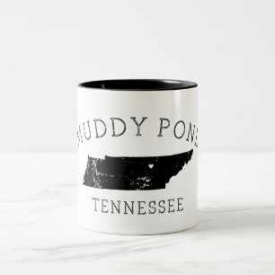 Caneca De Café Em Dois Tons Muddy Pond Grunge