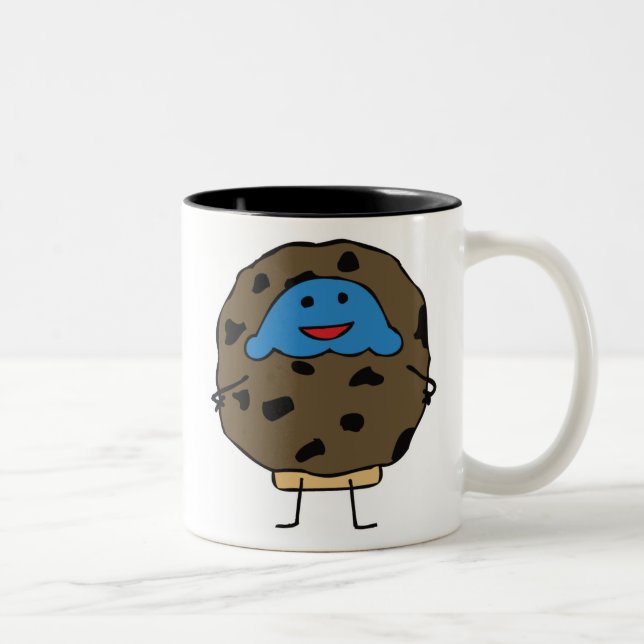 Caneca De Café Em Dois Tons Muffin do biscoito dos pedaços de chocolate - (Direita)