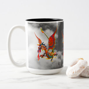Caneca De Café Em Dois Tons Mug - 0110 - Dragão Vermelho