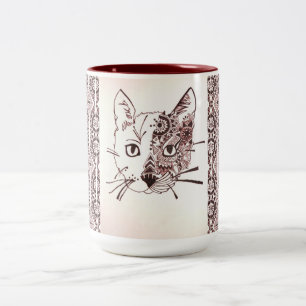 Caneca De Café Em Dois Tons Mug - 046 - Cat Brown Color