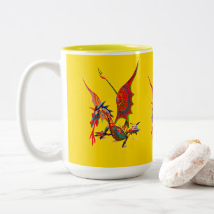 Caneca De Café Em Dois Tons Mug - 083 - Dragão Vermelho