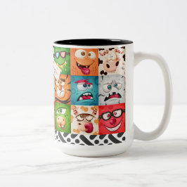Caneca De Café Em Dois Tons Mug 10$ Faces V1