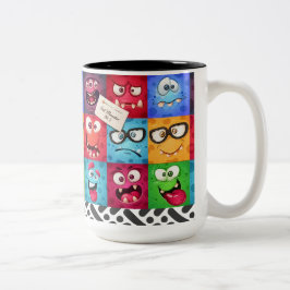 Caneca De Café Em Dois Tons Mug 10$ Faces V4