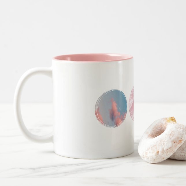 Caneca De Café Em Dois Tons Mug Aestésico Nublado (Com Donut)