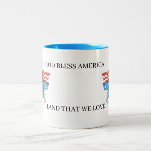 Caneca De Café Em Dois Tons Mug: América Deus abençoe